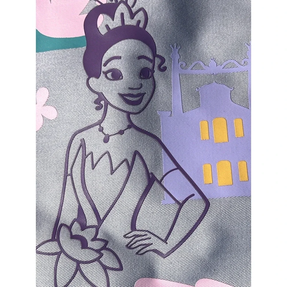 Disney Princess Tiana & Ariel Drawstring Sling Tote Bag Backpack Purple